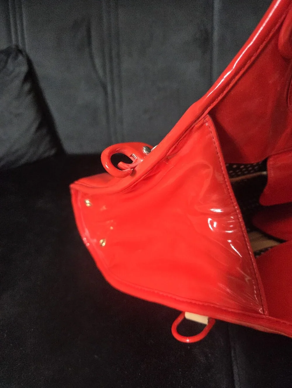 Kate Spade Red Patet Leather Hobo Bag
